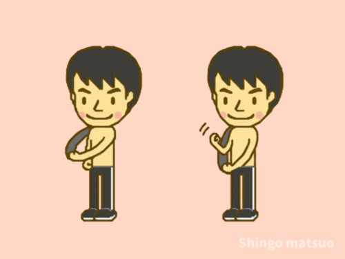 服の中のイラスト