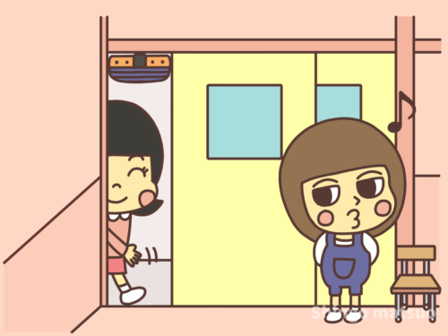 黒板消し落としに気づかない子