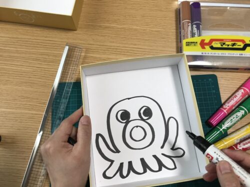 タコの絵を描く
